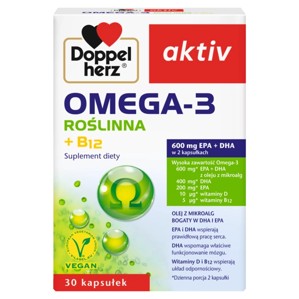 Допелхерц OMEGA-3 ROŚLINNA + B12 (Полша)